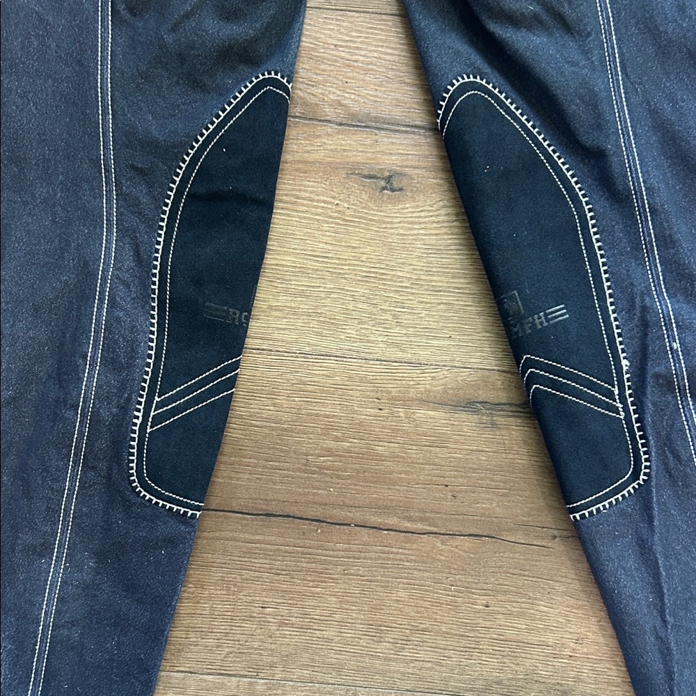Romfh Black Straight Horse Riding Jeans with Contrast Stitching !! Size 30 - Picture 10 of 11